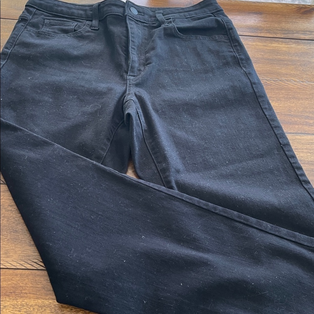 2 Universal Thread black high rise slim straight denim jeans size 4/27S & 4/27R - Picture 15 of 16